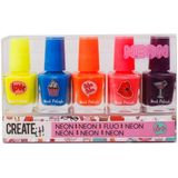 Create it! Nagellak Neon - 5 Stuks - Kleurrijk - Geschikt voor Kinderen vanaf 3 Jaar