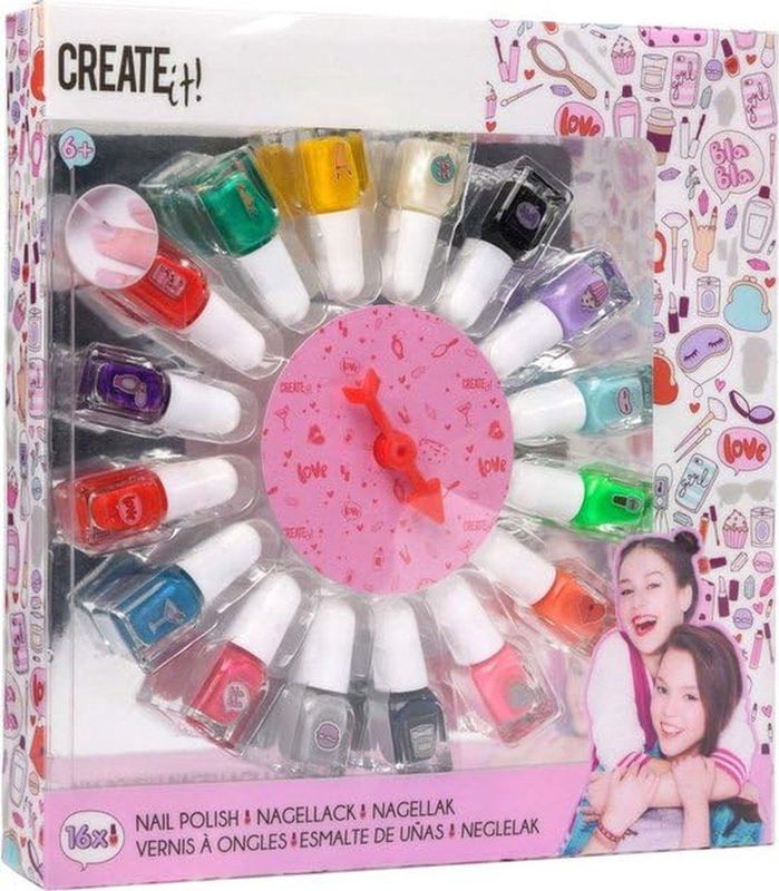Create it! - Nagellakset - 16 Kleuren - Inclusief Draaiwiel
