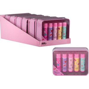 Create it! - Lippenbalsem Set - Roze - Blikken Etui - 5 Stuks