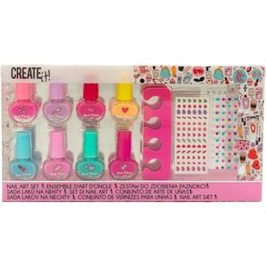 Create it! - Nailart Set - 8 Kleurrijke Nagellakjes - Voor Kinderen vanaf 6 Jaar