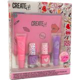 Create it! Make-Up Set - Etui - Kleur - Inclusief Lakjes en Lipglosses