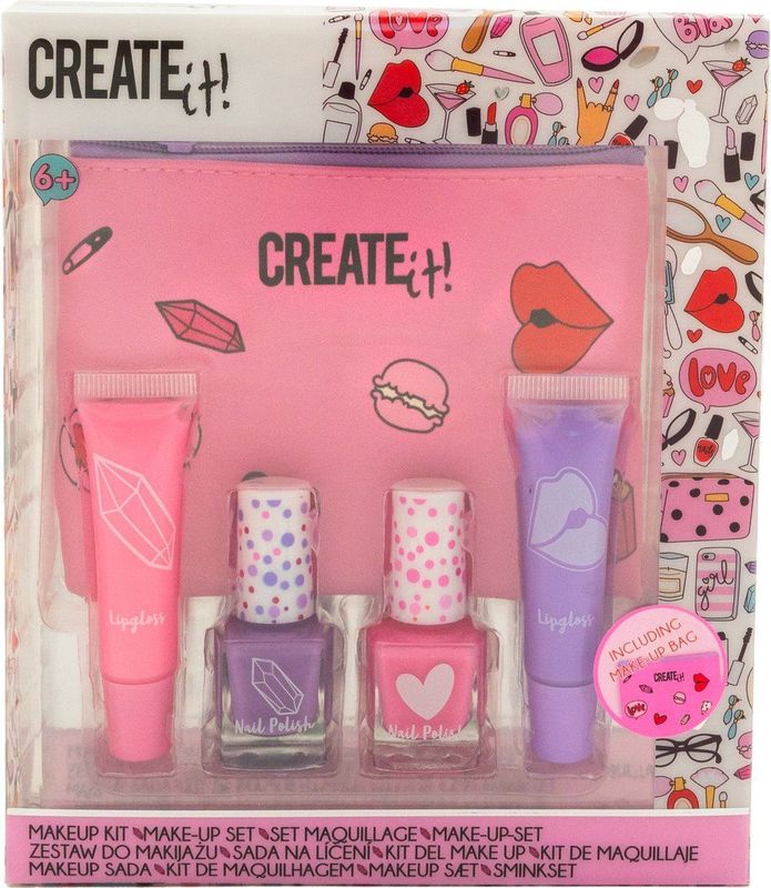 Create it! Make-Up Set - Etui - Kleur - Inclusief Lakjes en Lipglosses