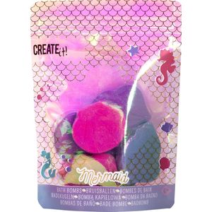 Create it! - Mermaid Bruisbal Mini - Zes Bruisballen - Kleur: Multifunctioneel