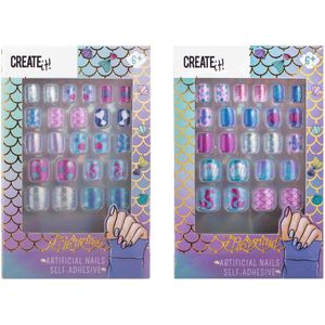 Create it! Mermaid Kunstnagels - Zelfklevend - 24 Stuks - Zeemeermin Thema