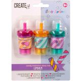Create it! Lippenbalsem - 3st. - Kauwgom, Vanille, Watermeloen