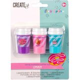 Create it! Lippenbalsem - 3st. - Kauwgom, Vanille, Watermeloen
