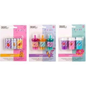 Create it! Lippenbalsem - 3st. - Kauwgom, Vanille, Watermeloen