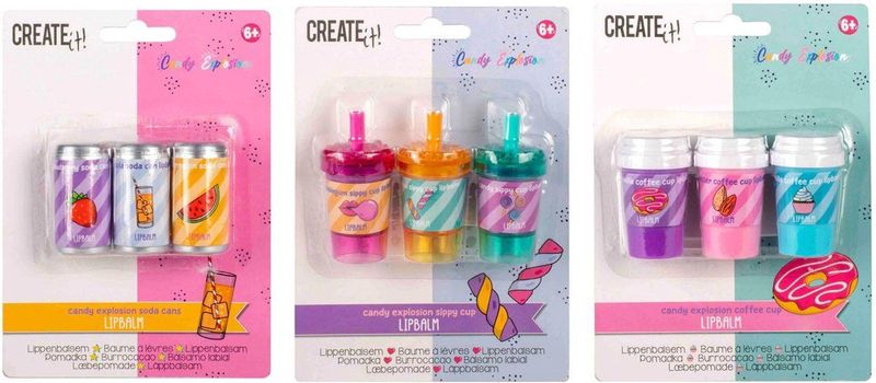 Create it! Lippenbalsem - 3st. - Kauwgom, Vanille, Watermeloen