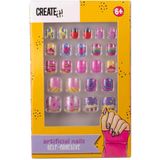 Create it! Candy Explosion - Kunstnagels Zelfklevend - 24 Stuks - Diverse Patronen