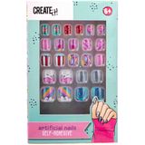 Create it! Candy Explosion - Kunstnagels Zelfklevend - 24 Stuks - Diverse Patronen
