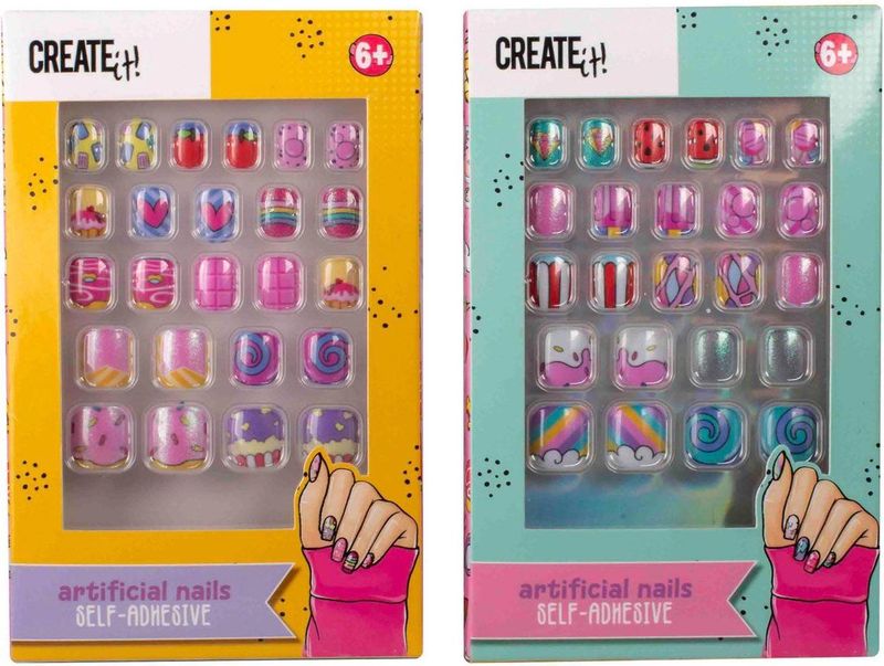 Create it! Candy Explosion - Kunstnagels Zelfklevend - 24 Stuks - Diverse Patronen