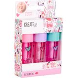 Create It! - Lippenolie - 3 Stuks - Roze, Paars, Turquoise