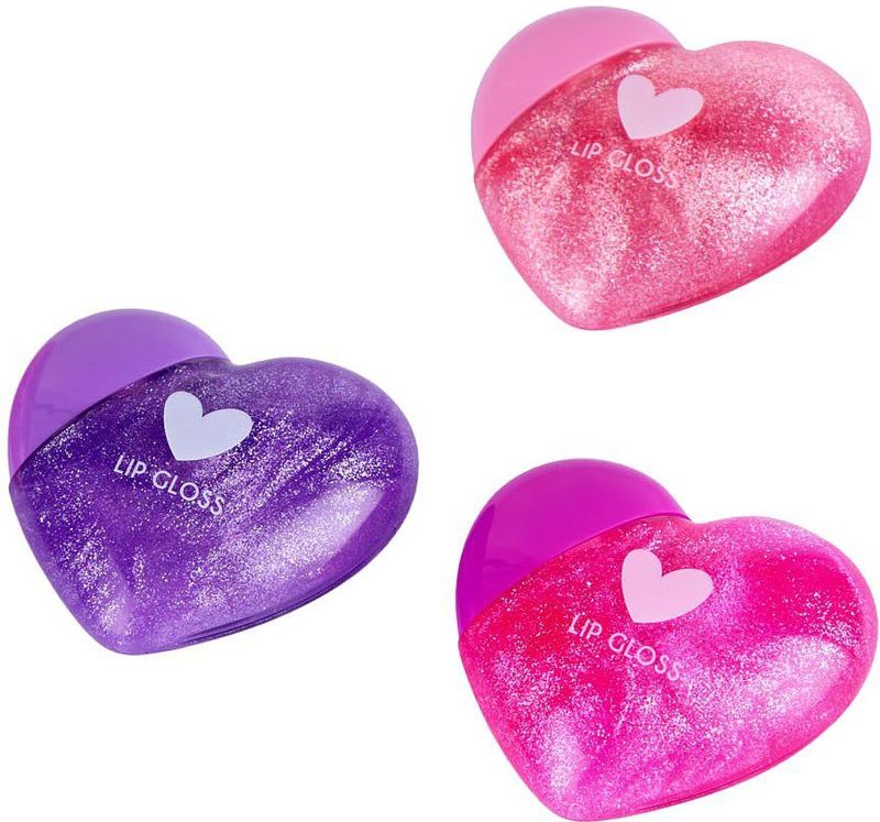 Create It! Hart Lippenbalsem - 3 Stuks - Roze, Paars, Donkerroze - Hartvormig