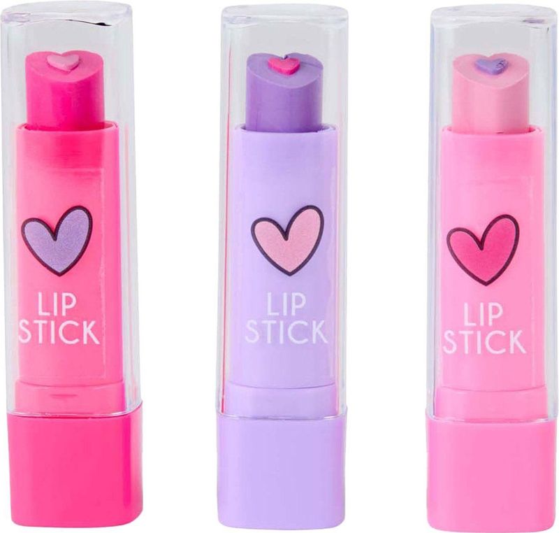 Create It! Lippenstift Set - Hartvormig - Roze, Paars, Donkerroze - 3st.