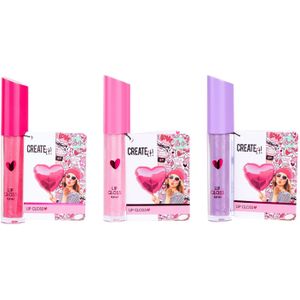 Create It! Hart Lipgloss - Roze - Paars - Donkerroze - Hartvormig