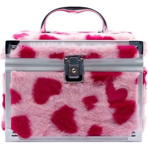 Create it! - Make-up Case - Fluffy Hartjes - Roze Buitenkant, Hartjes Design