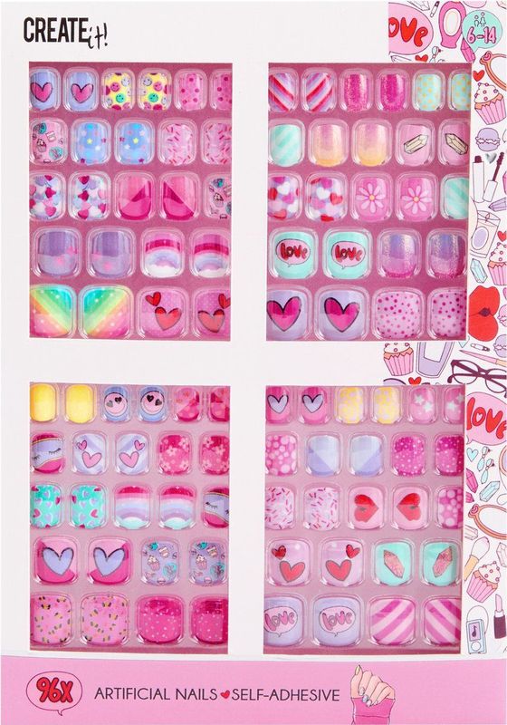 Create It! - Kunstnagels Zelfklevend - 96 Stuks - Leuke Patronen