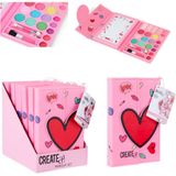 Create it! - Beauty Make-Up Boek - 17 x 12 cm - Magneetsluiting - Inclusief Spiegel en Kwastjes