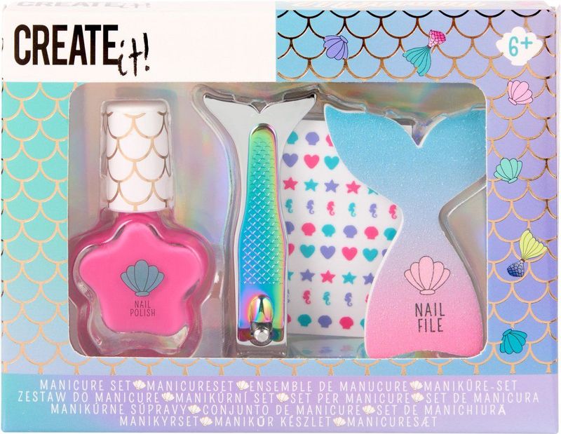 Create it! - Mermaid Manicure Set - Nagellak - Roze - Inclusief Vijl en Stickers