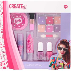 Create it! - Make-up Set - Roze - 6 Kleuren Oogschaduw - Lippenstift en Nagellak