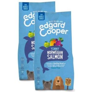 2x12 kg Edgard & cooper adult verse noorse zalm graanvrij hondenvoer