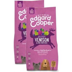 2x7 kg Edgard & cooper adult verse hert / scharreleend graanvrij hondenvoer