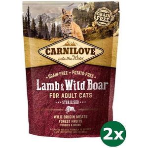 Carnilove lamb / wild boar sterilised kattenvoer 2x 400 gr