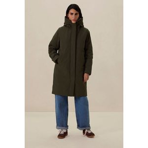 Sissy Boy Donkergroene parka met uitneembare faux fur voering