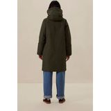 Sissy Boy Donkergroene parka met uitneembare faux fur voering