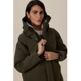 Sissy Boy Donkergroene parka met uitneembare faux fur voering