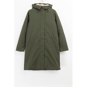 Sissy Boy Donkergroene parka met uitneembare faux fur voering