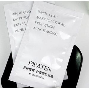 20 sachets Pilaten White Clay Peel-Off Mask - Gezichts reinigend klei masker tegen acne, mee-eters & puistjes