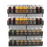 QUVIO - Kruidenrek Groot - Staal - Met Verdiepingen - Geschikt Voor 32 Potjes