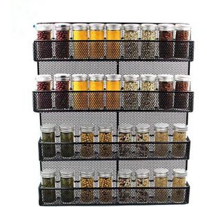 QUVIO - Kruidenrek Groot - Staal - Met Verdiepingen - Geschikt Voor 32 Potjes