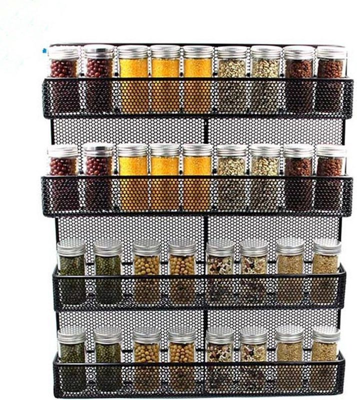 QUVIO - Kruidenrek Groot - Staal - Met Verdiepingen - Geschikt Voor 32 Potjes