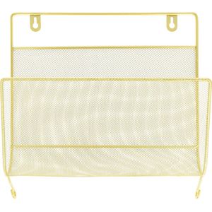 QUVIO Wandrek tijdschriften - 12 x 29 x 26 cm - Goud