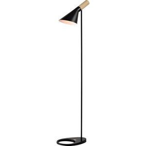 QUVIO Vloerlamp Scandinavisch / Leeslamp / Sfeerlamp / Staande lamp / Lamp vloer / Verlichting / Grondlamp / Slaapkamer lamp / Slaapkamer verlichting / Keukenverlichting / Keukenlamp - Verstelbare kap - Zwart en bruin
