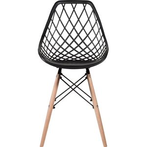 QUVIO stoel Stefano van kunststof en hout / Eetkamerstoelen / Woonkamerstoelen / Stoel  / Zetels / Keukenstoelen / Stoel / Fauteuils / Bohemian - Zwart