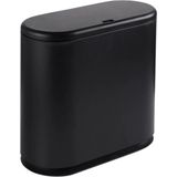 QUVIO Prullenbak - Zwart - 10L - Met Deksel