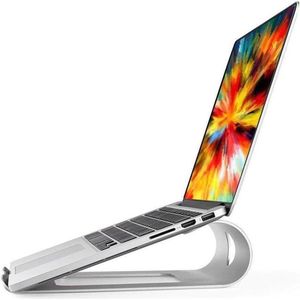 Laptopstandaard, Laptopverhoger, Tablethouder, Compatibel met alle laptops, Ergonomische standaard voor bureau, Aluminium laptopstandaard voor Macbook Pro/Air, ASUS, Dell, HP, Lenovo, Grijs - QUVIO