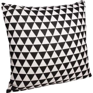 Kussensloop 45 x 45cm driehoekjes / Kussenhoesje/ Kussenbeschermer / Omtrek kussen - Zwart en Wit