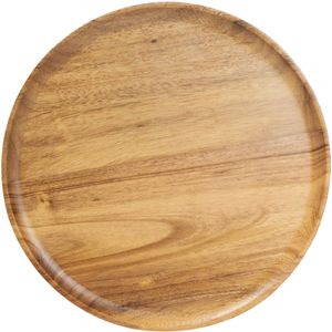 QUVIO Rond dienblad / Serveerschaal / Kaasplank / Tapasplank / Decoratieve dienbladen / Kaarsenplateau / Borrelplank - Bruin