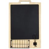 QUVIO krijtbord met mand en haakje - Voor aan wand - 33,5 x 50 cm