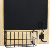QUVIO krijtbord met mand en haakje - Voor aan wand - 33,5 x 50 cm