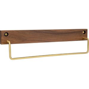 HOMCOM Handdoekenrek van bamboe op poten met 3 stangen, handdoekhouder, badkamerrek, 48 x 25,8 x 94 cm