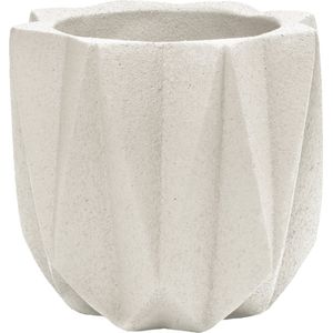 QUVIO - Bloempot - Beige - Beton - Geometrisch Patroon