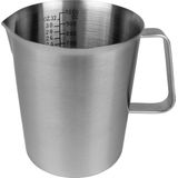 Krumble Maatbeker met Schenktuit - 1 Liter - Maatbekers - Meetbeker - Maatkan - Measuring Cup - RVS - 12 x 15 x 13 cm (Ixbxh) - Zilver