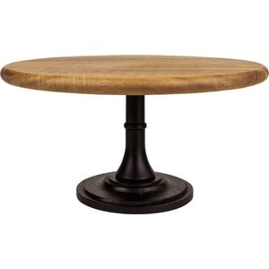 Krumble Taartplateau op Voet - Taartschaal - Taartstandaard - Diameter 29 cm - Hout- Zwart en Bruin