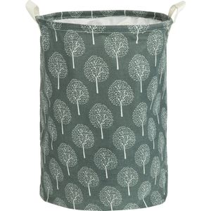 QUVIO Wasmand Rond - Grijs - Jute - Inhoud 43 Liter