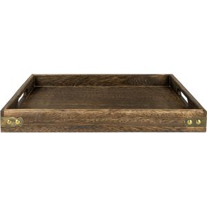 QUVIO Dienblad met handvaten - 24 x 36 cm - Bruin